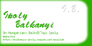 ipoly balkanyi business card